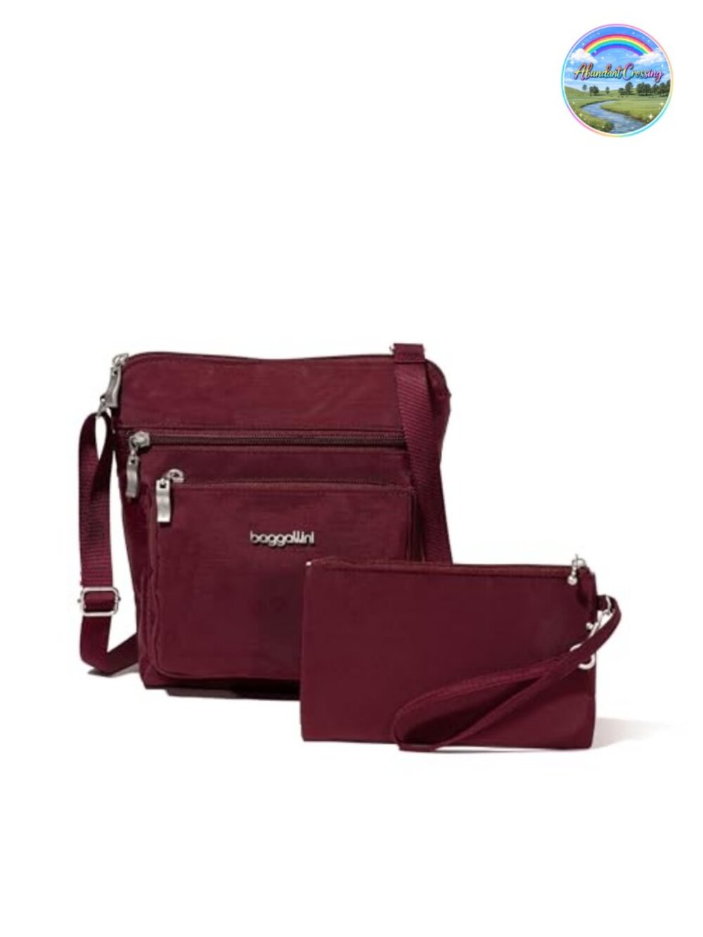 Water-Resistant Nylon Crossbody Bag RFID Wristlet Small Travel Purse